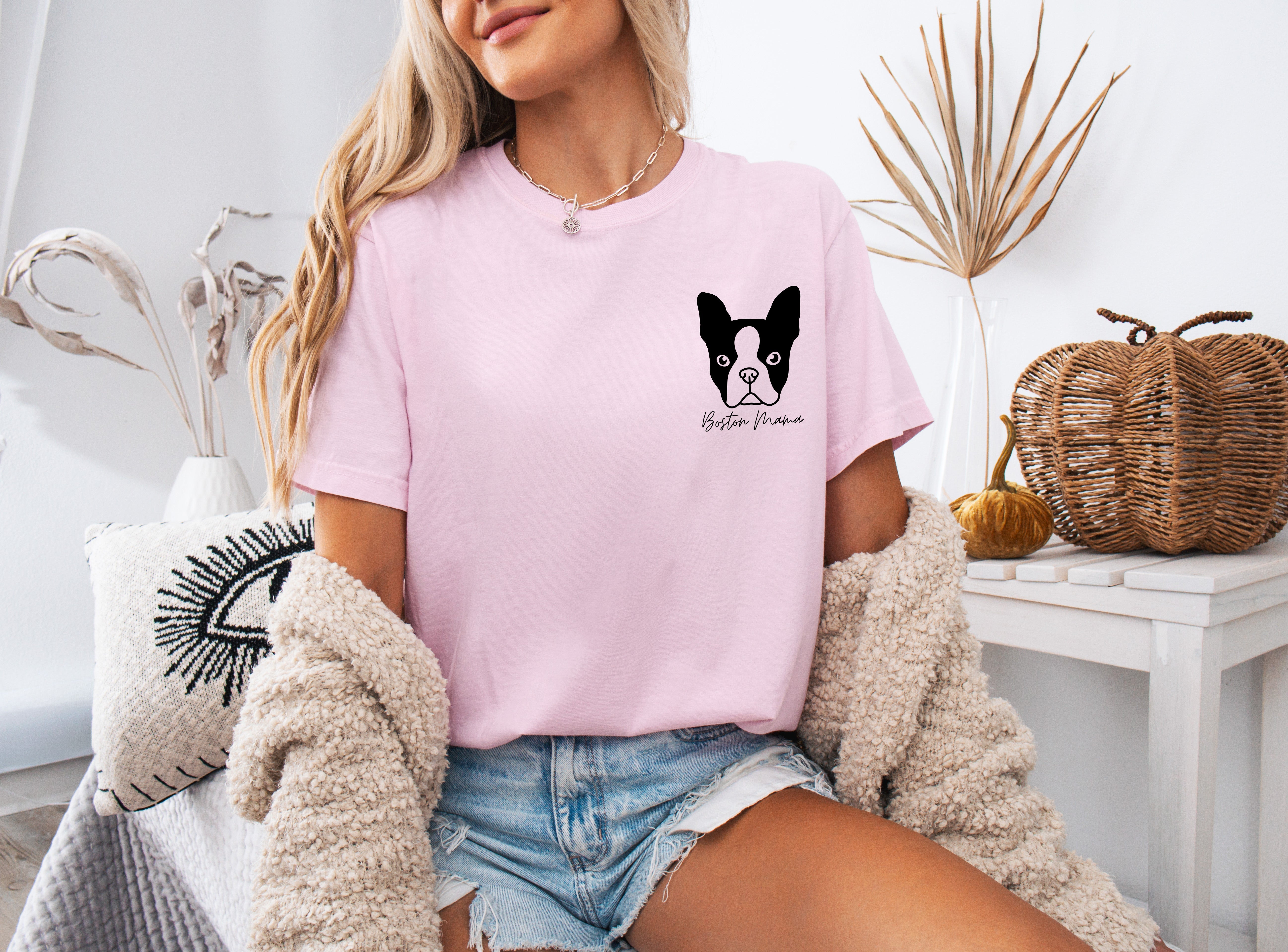 Boston Terrier Dog Mom Comfort Colors T Shirt