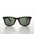 Classic Black Square Sunglass with Glass Lens - Campbell