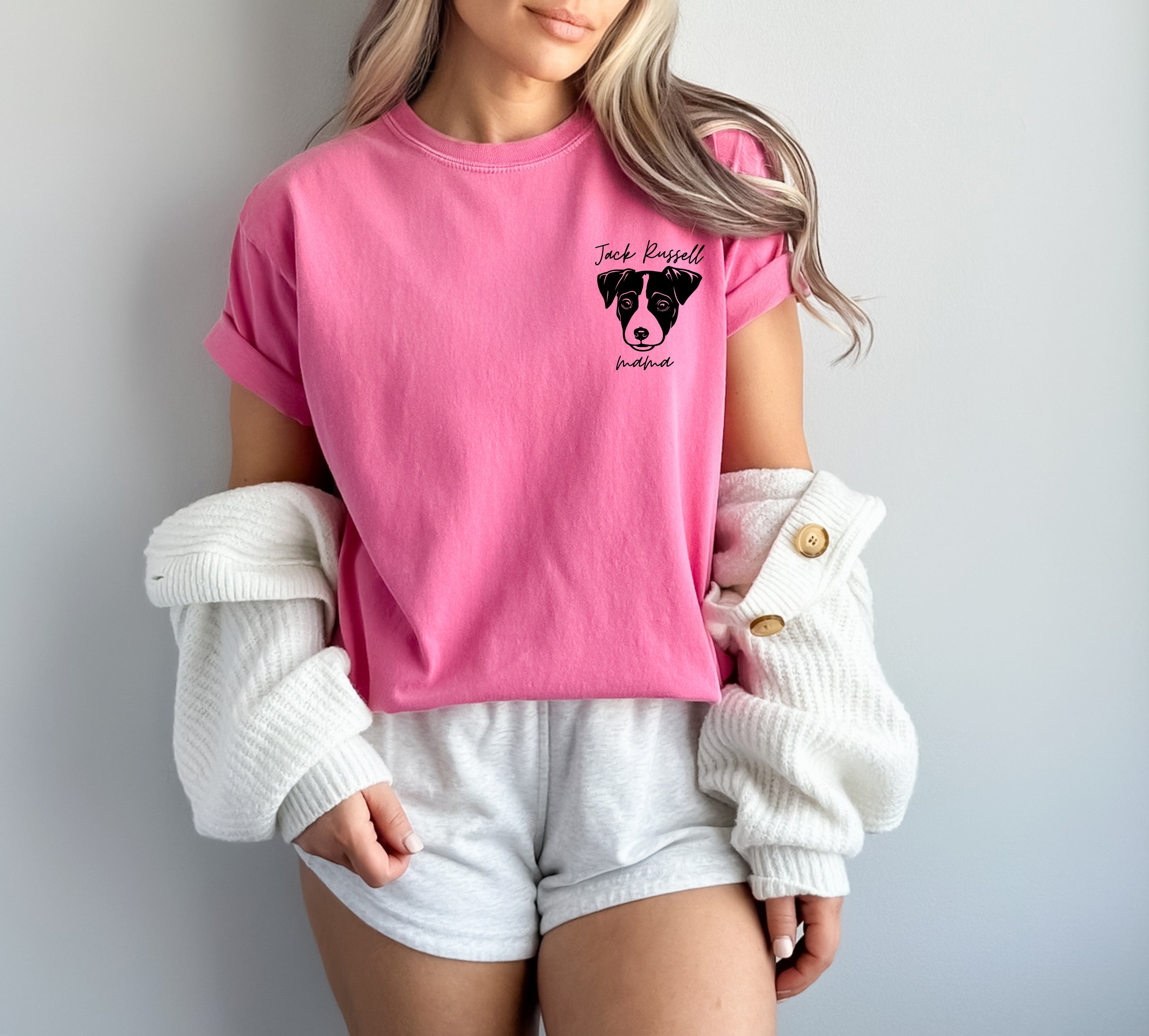 Jack Russell Dog Mom Comfort Colors T Shirt