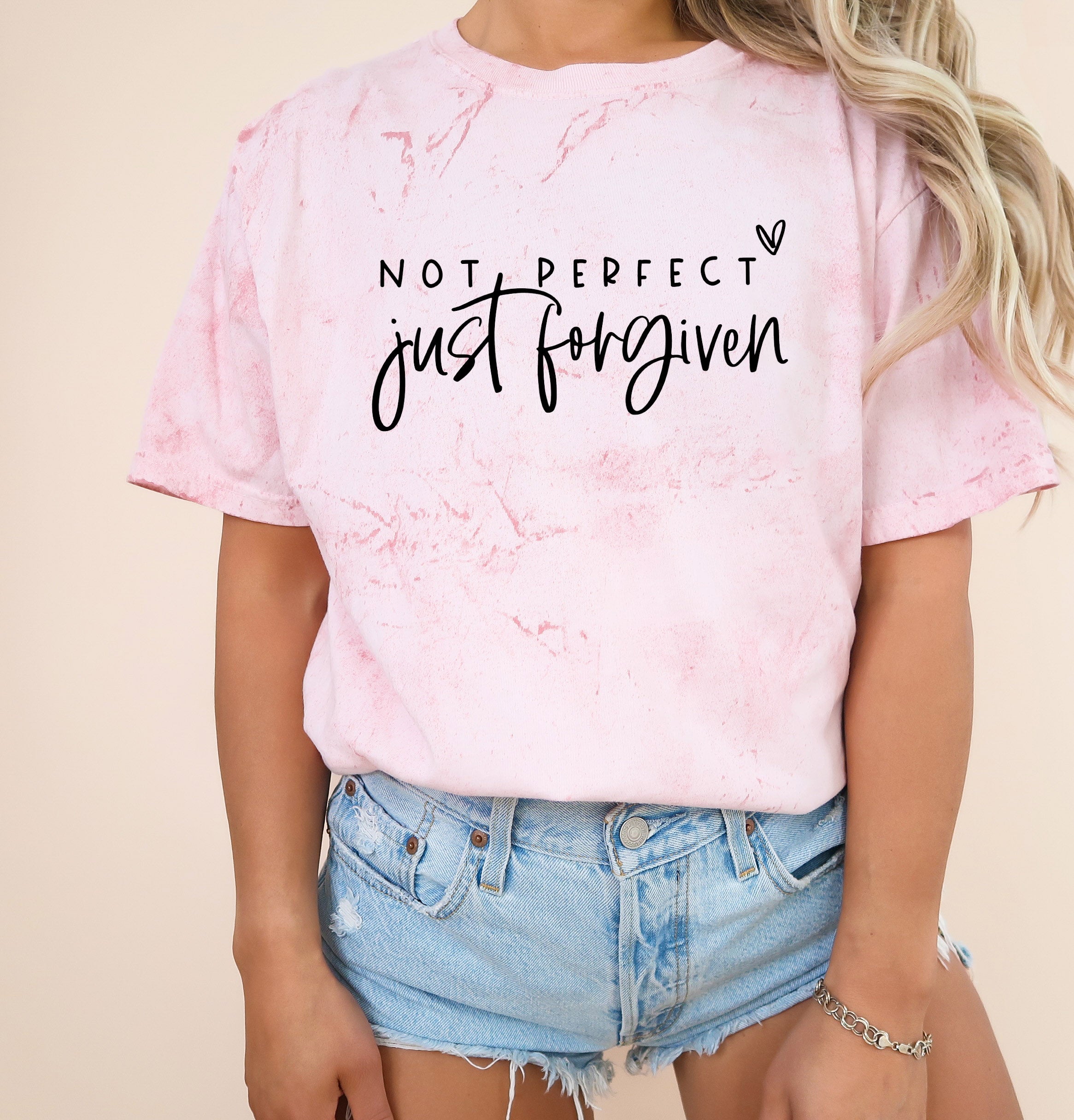 Not perfect Just Forgive Christian Comfort Colors Garment Dyed T Shirt