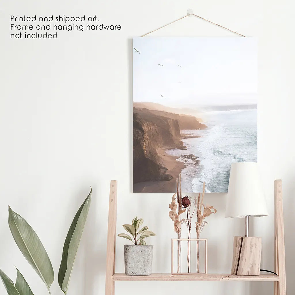 Coastal Cliff and Ocean Rocks Poster