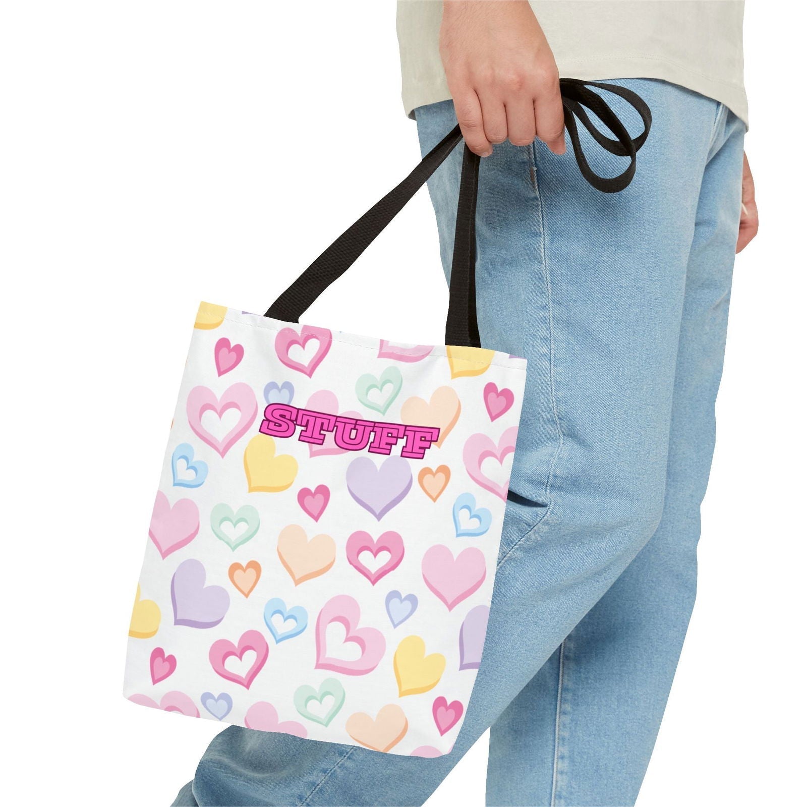 Conversation Hearts Tote Bag - Cute Design for Valentine’s Day