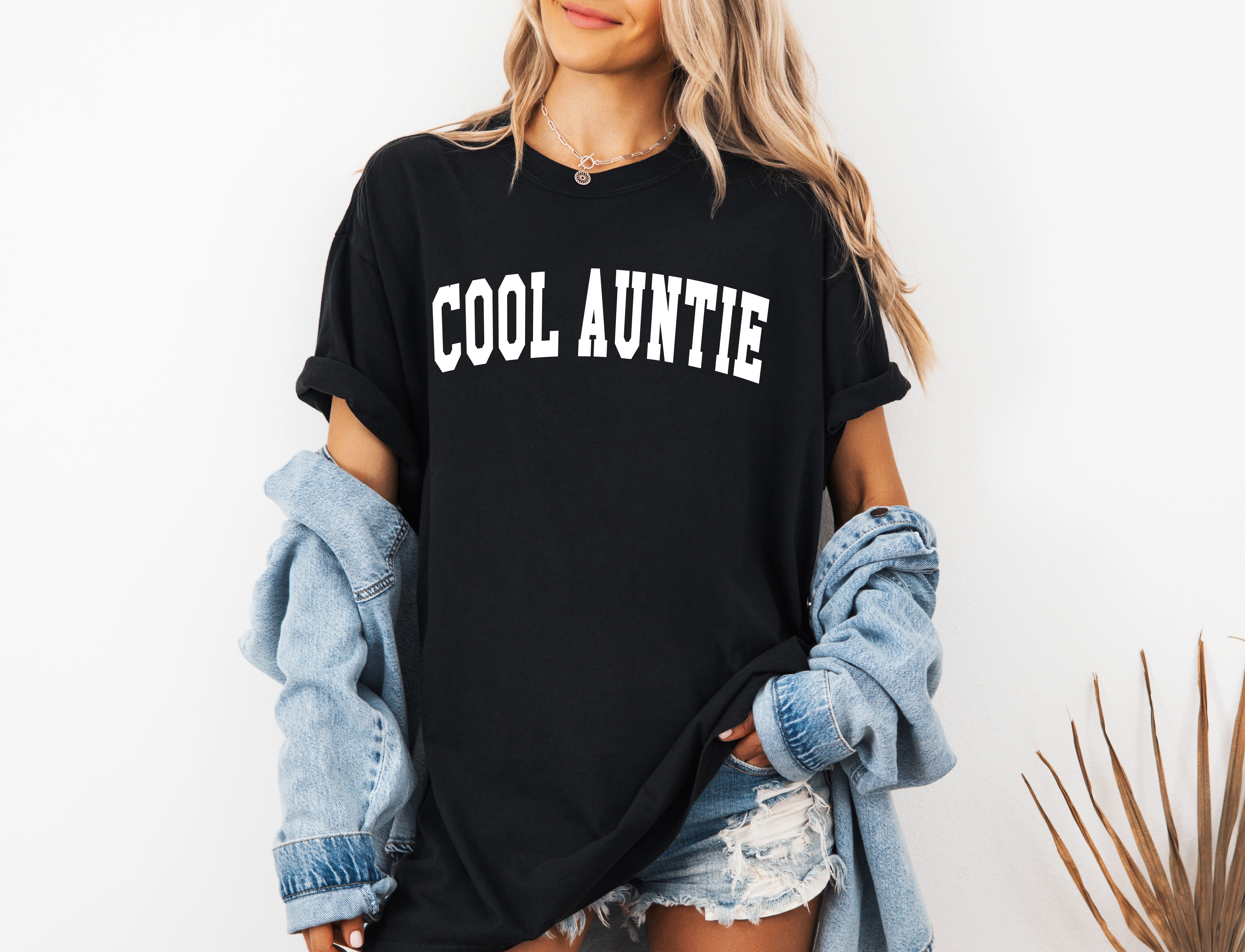 Cool Auntie Comfort Colors Graphic Tees (High School Font)