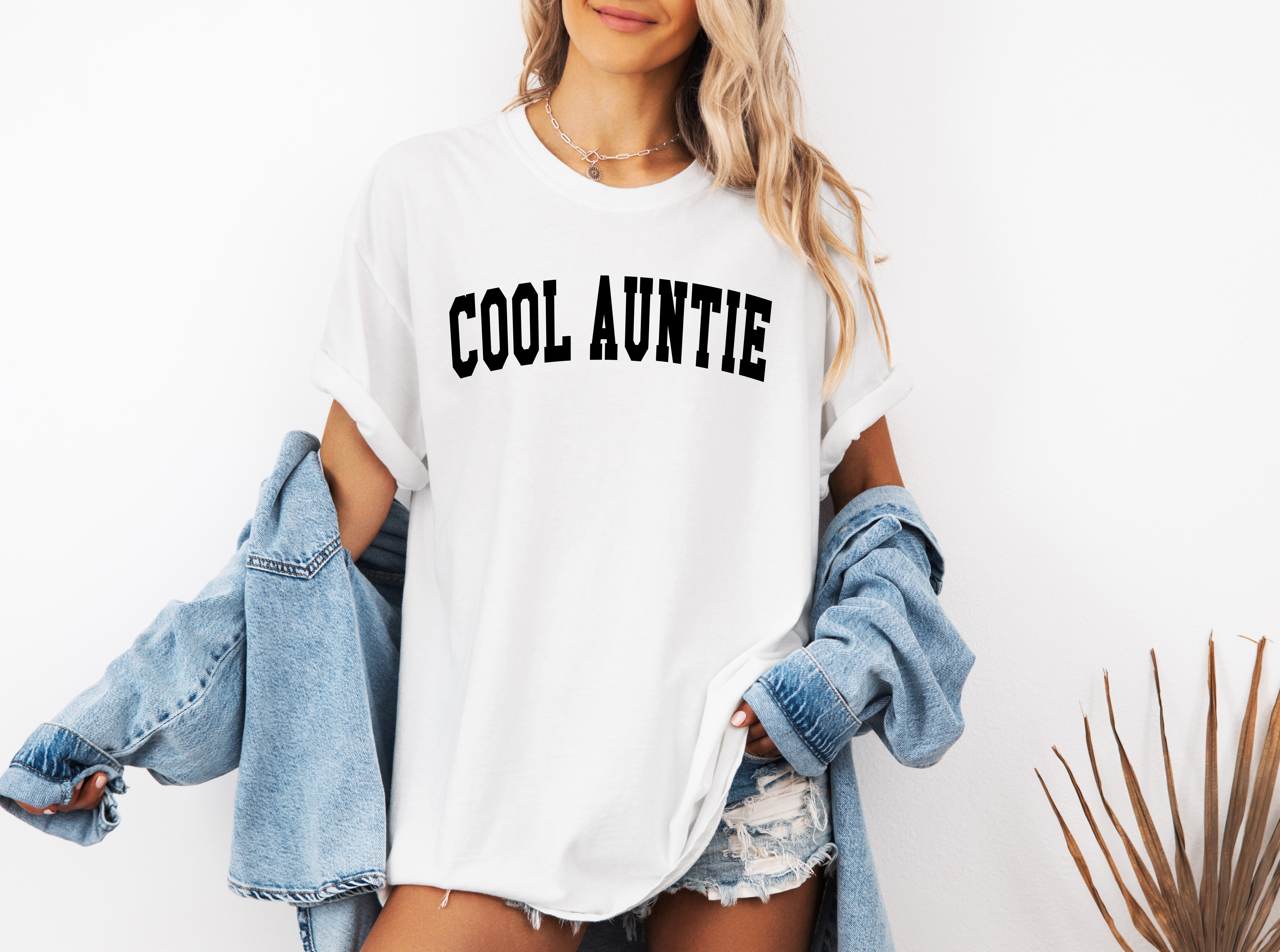 Cool Auntie Comfort Colors Graphic Tees (High School Font)