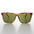 Large Square Vintage Sunglass with Olive Green Lens - Denmark