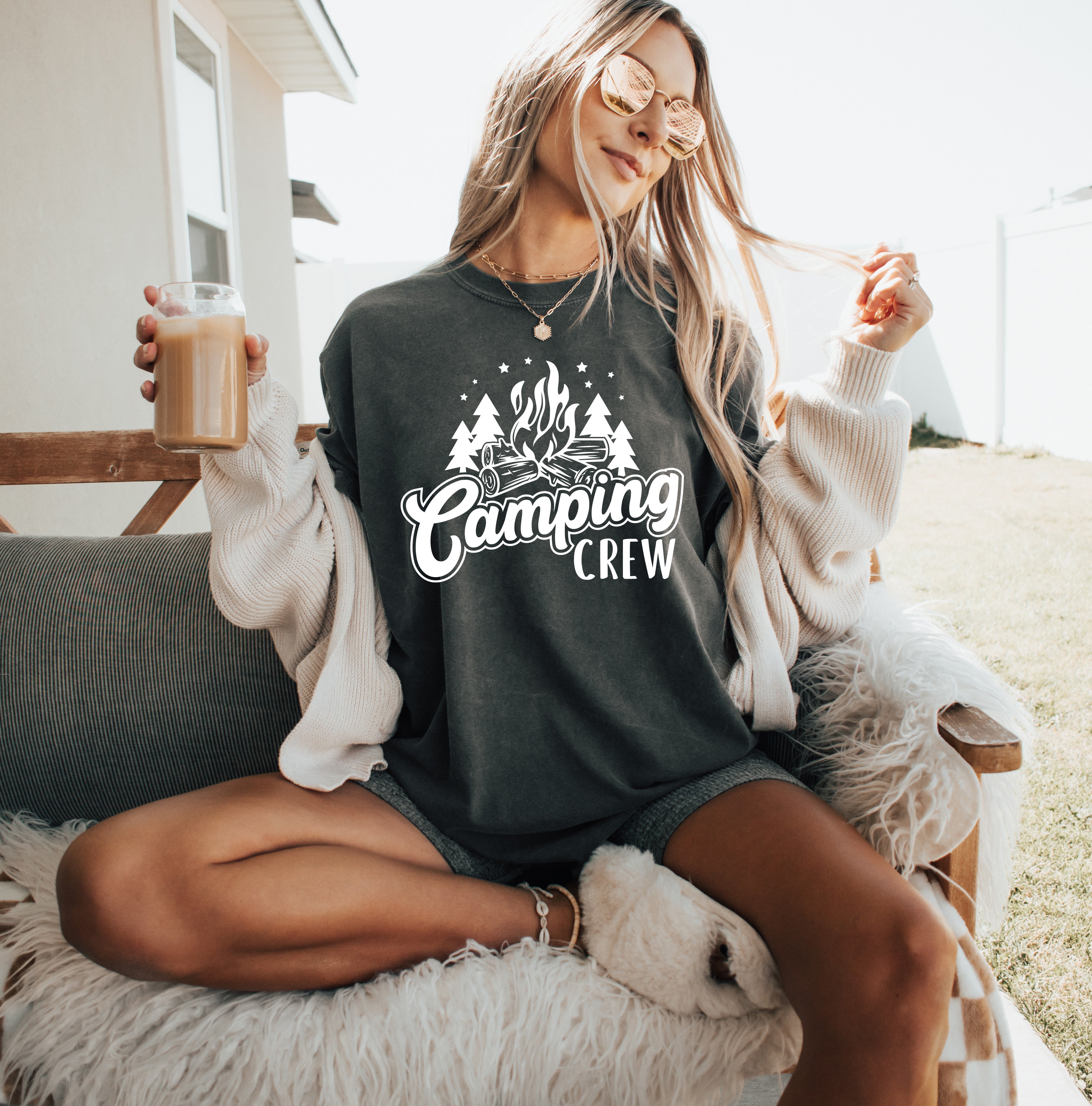 Camping Crew Camping Hiking Garment Dyed Shirt