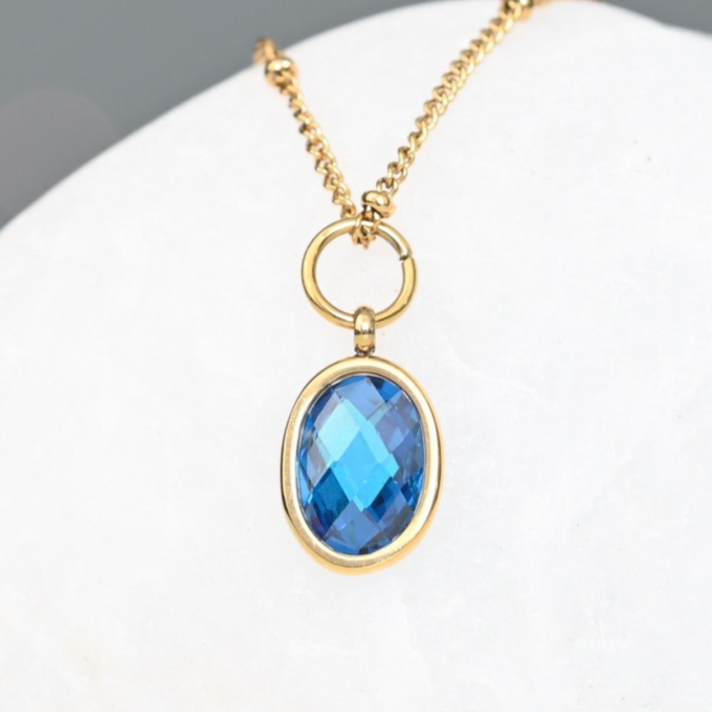 Birthstone Crystal Pendant Necklace