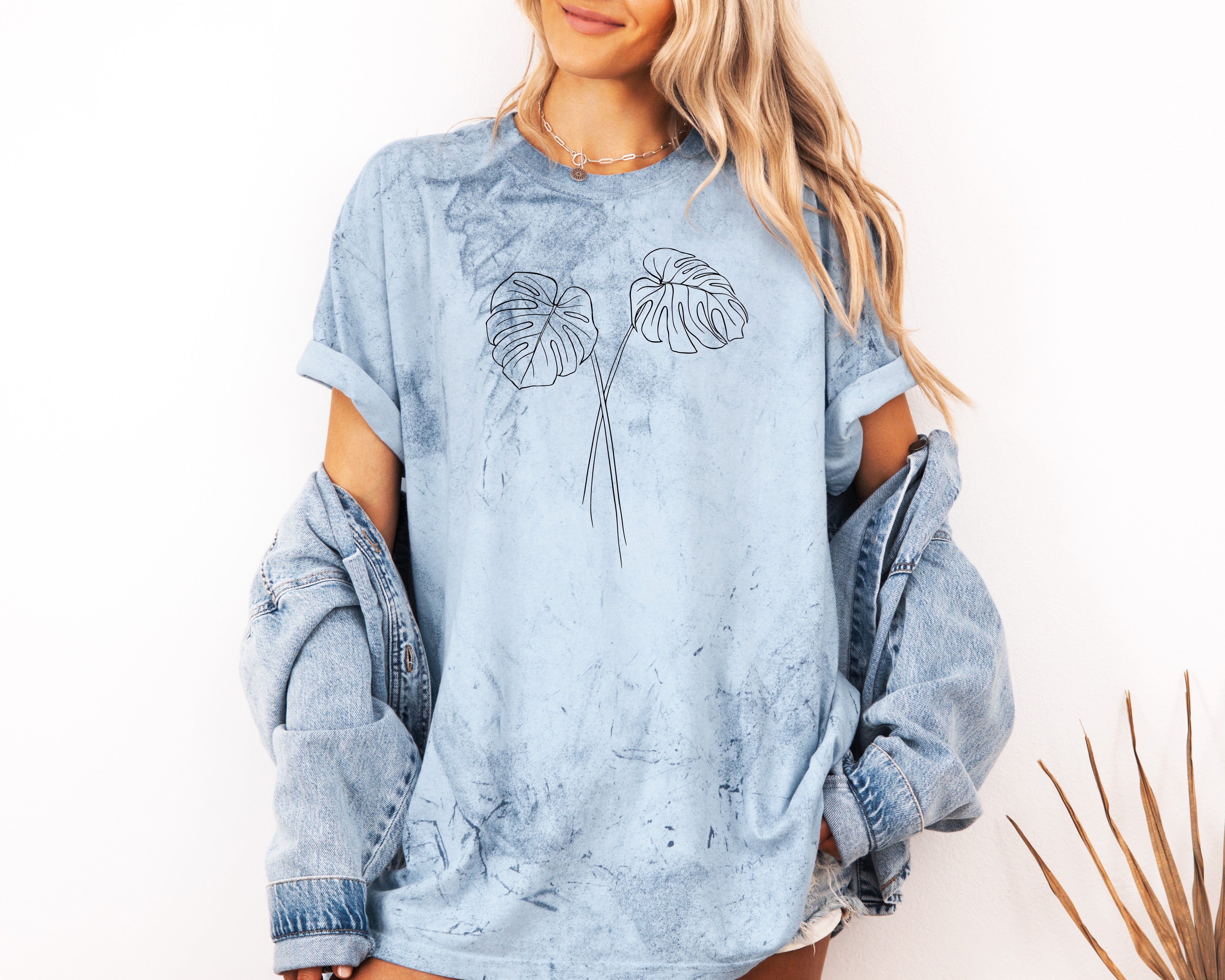 Monstera botanical Comfort Colors T Shirt (Monstera 2 leaves)