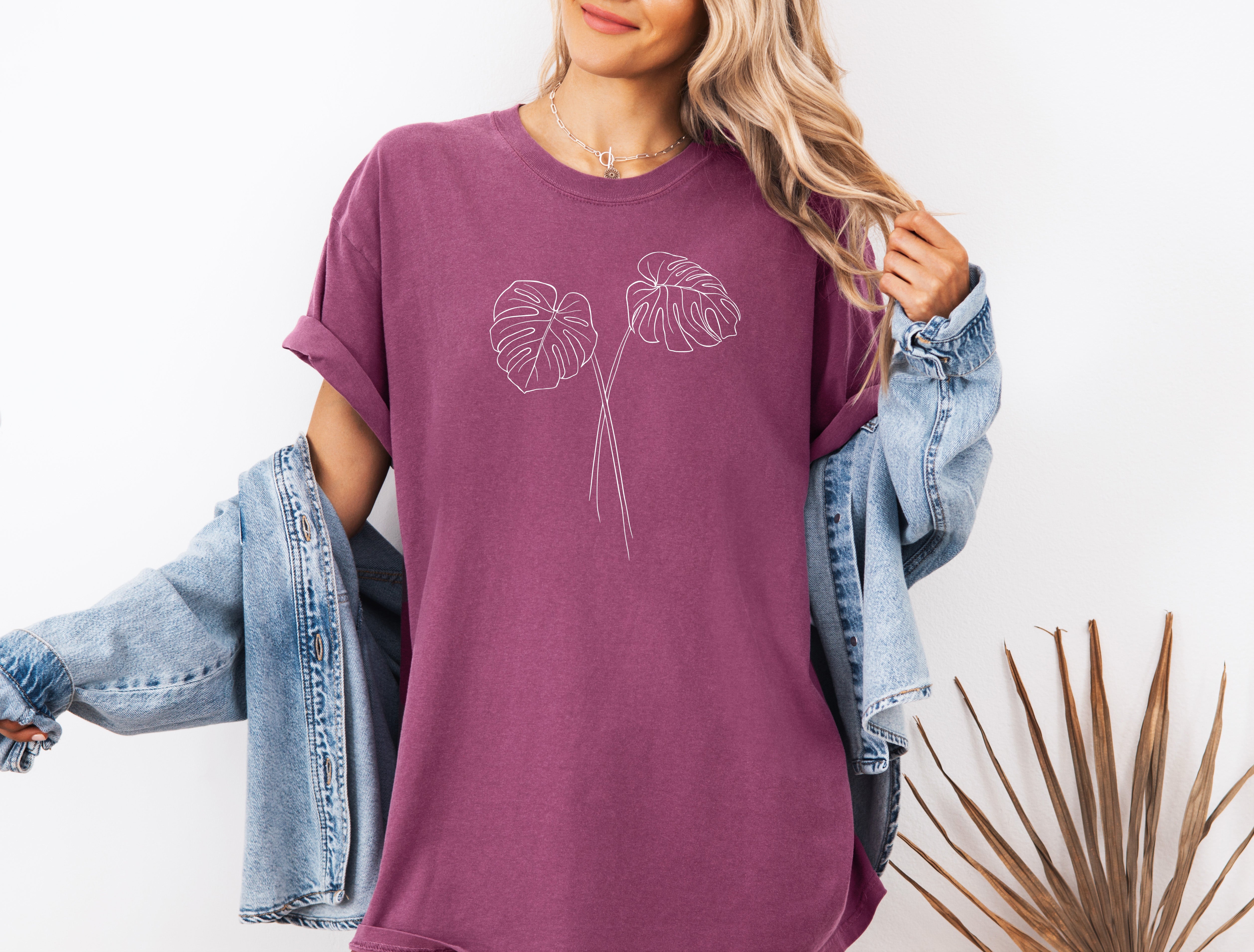 Monstera botanical Comfort Colors T Shirt (Monstera 2 leaves)