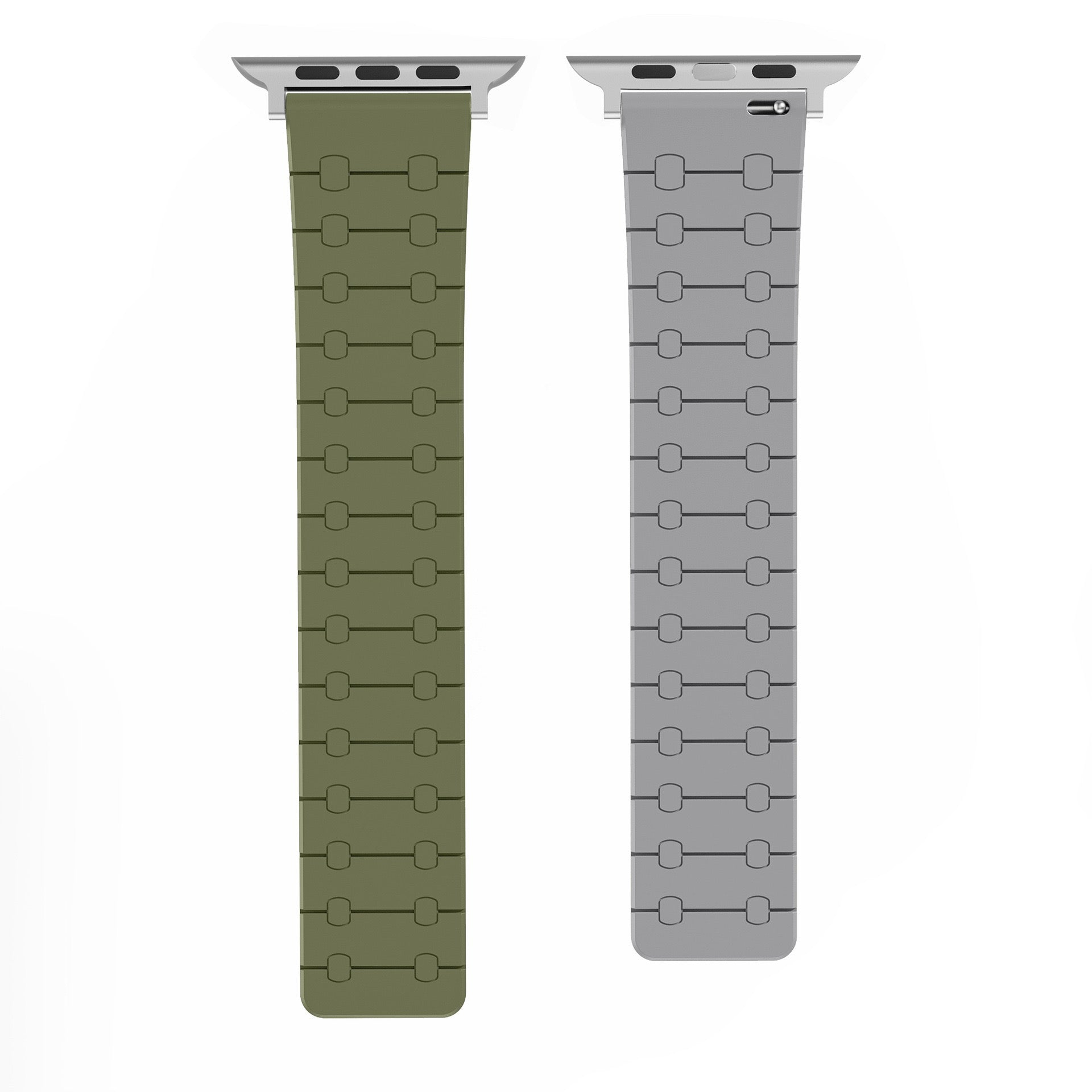 Color - blocking magnetic silicone apple watch strap