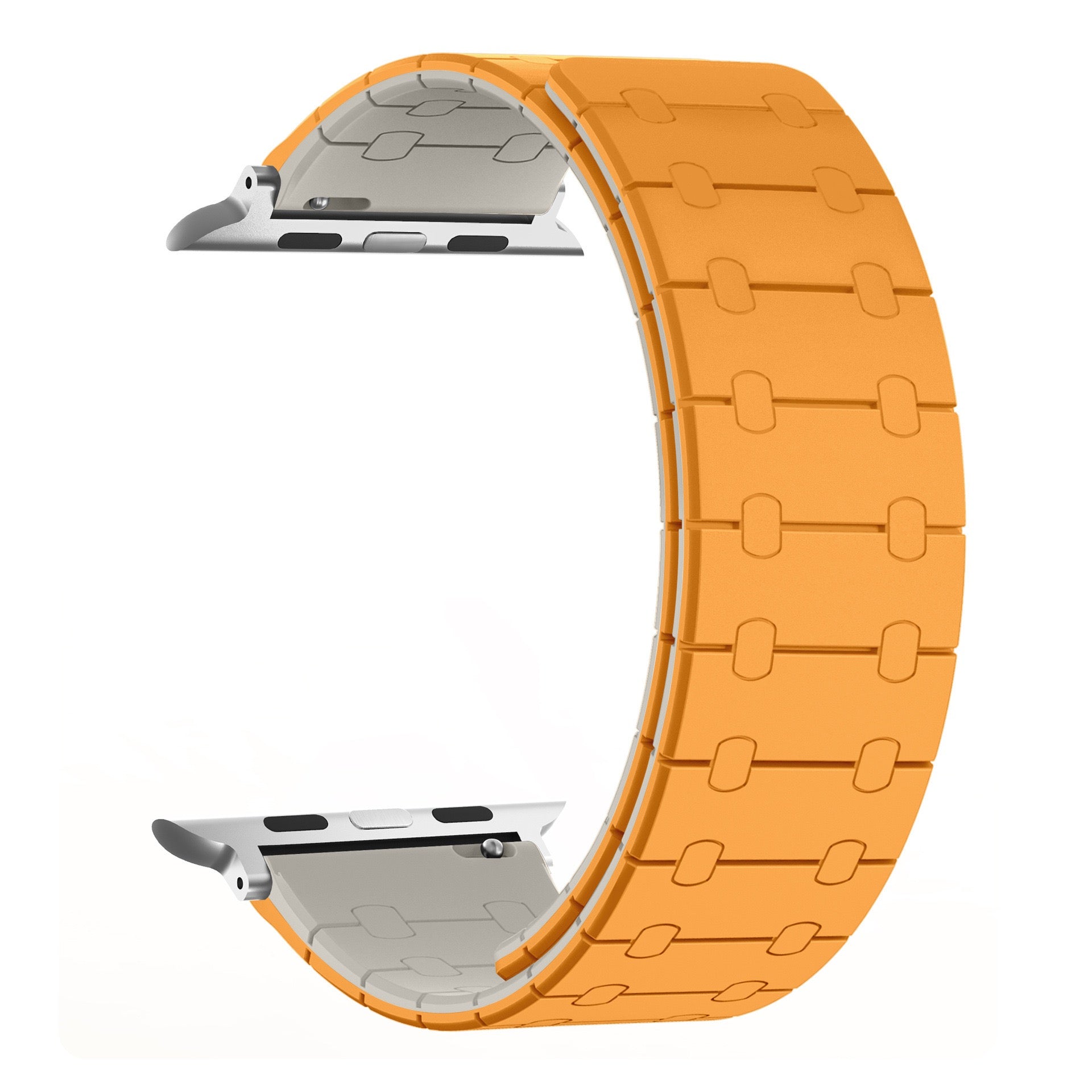 Color - blocking magnetic silicone apple watch strap