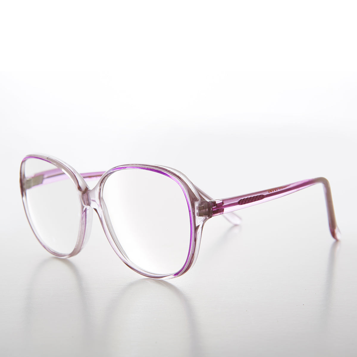 Clear Retro Reading Glasses with Color Accent - Jess