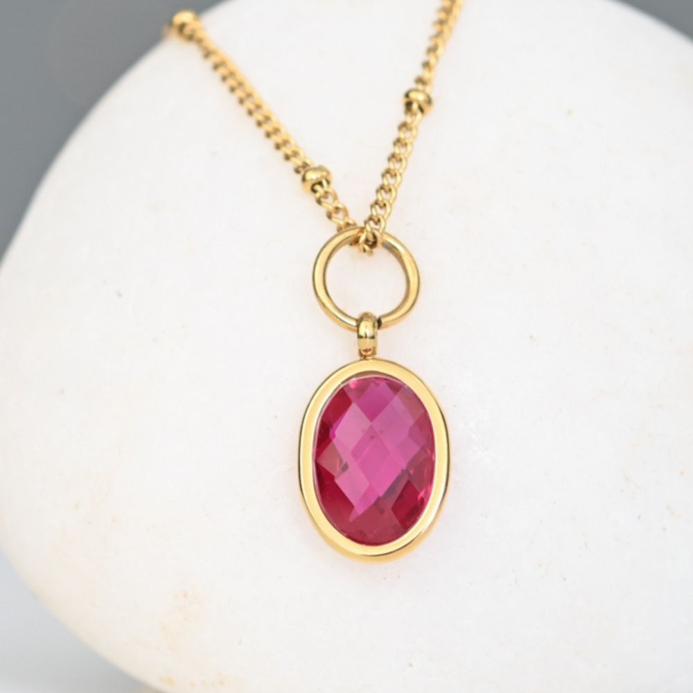 Birthstone Crystal Pendant Necklace