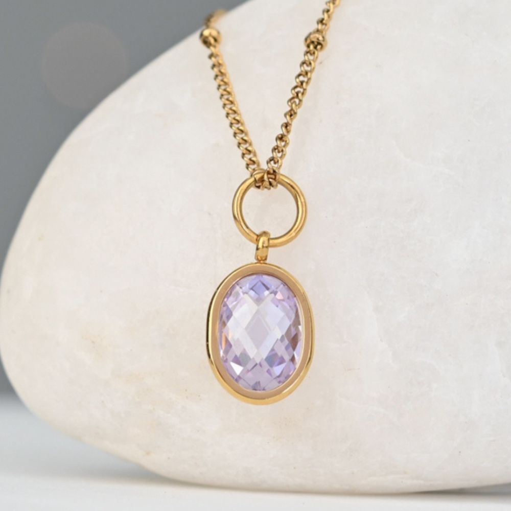 Birthstone Crystal Pendant Necklace