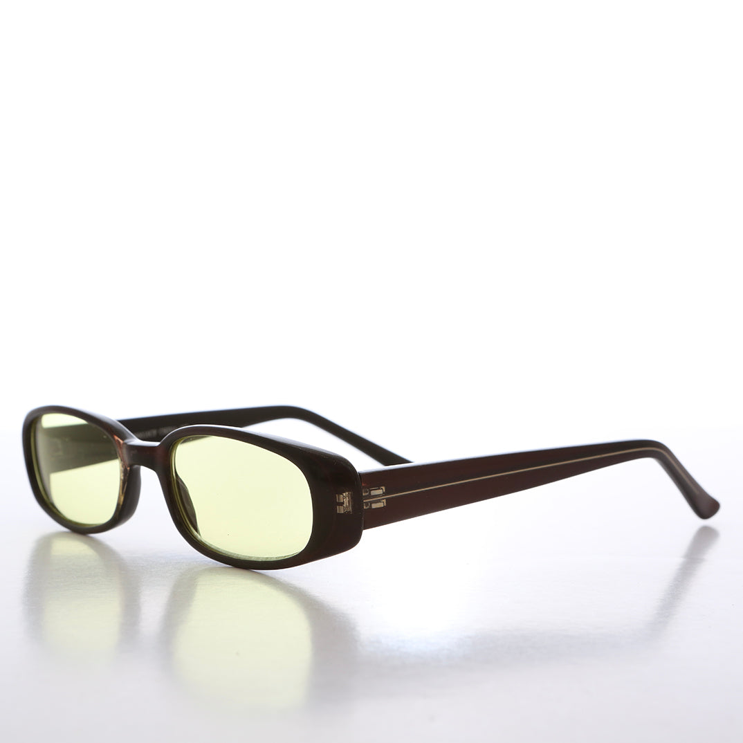 90s Mod Rectangular Sunglass Color Lens - Landis