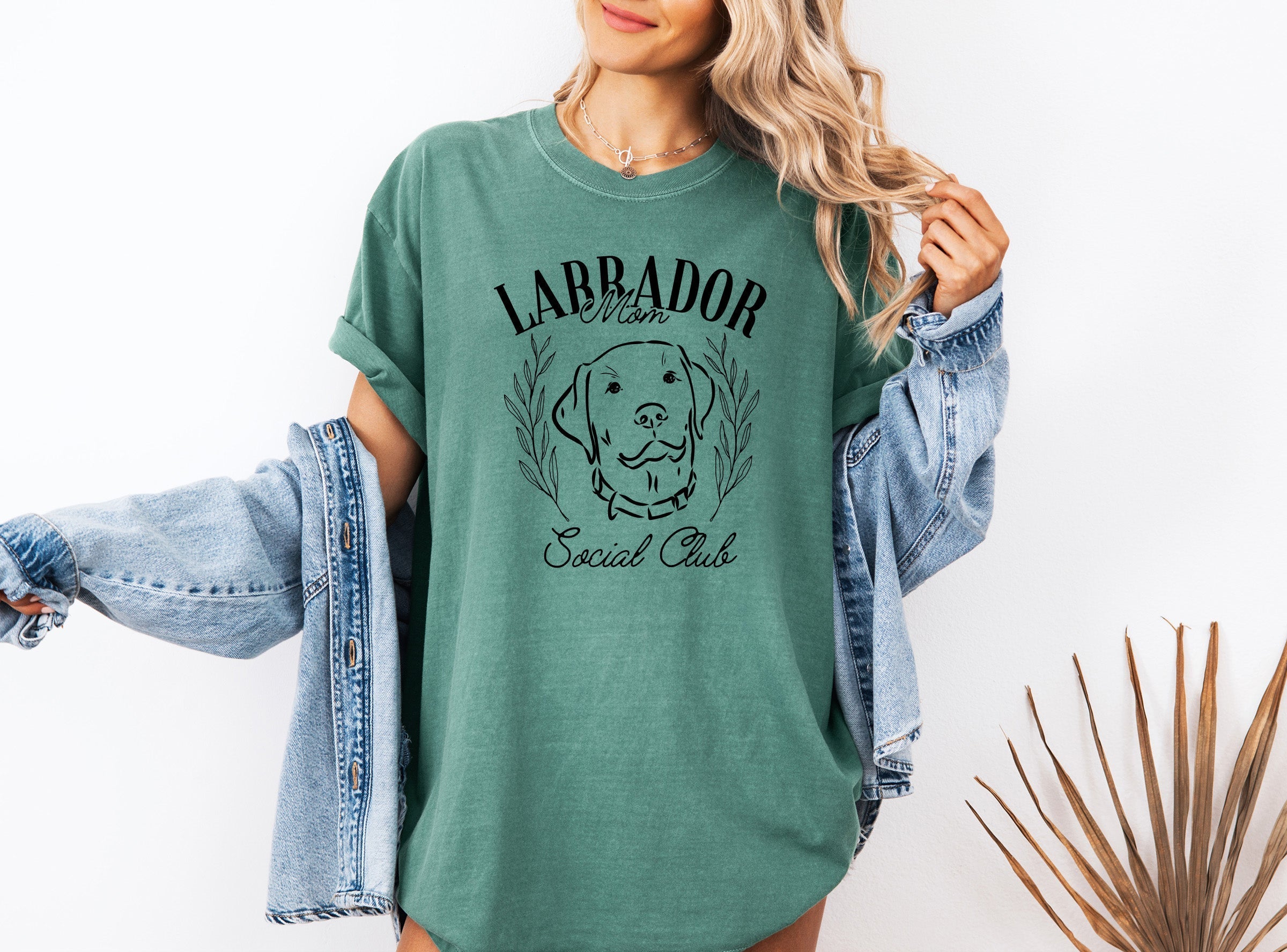Labrador Mom Social Club Retriever Dog Mom Garment dyed T Shirt