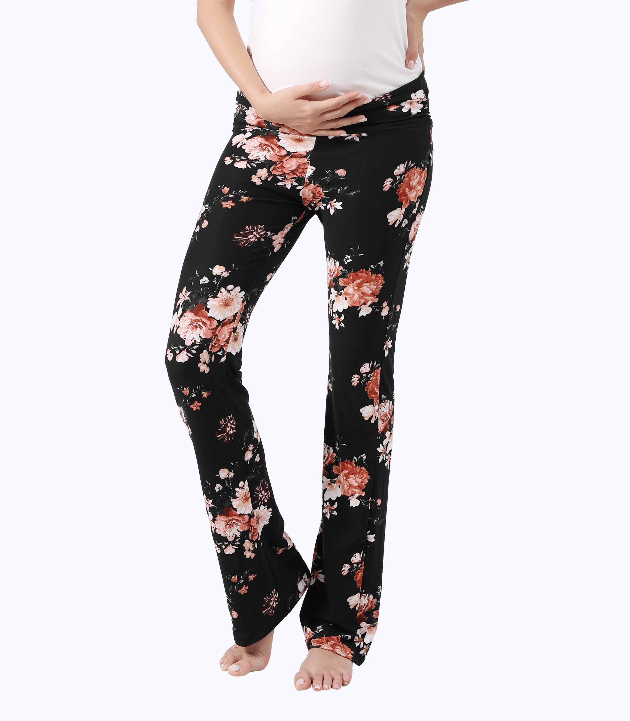 Below Bump Maternity Postpartum Pajama Pants (Floral)