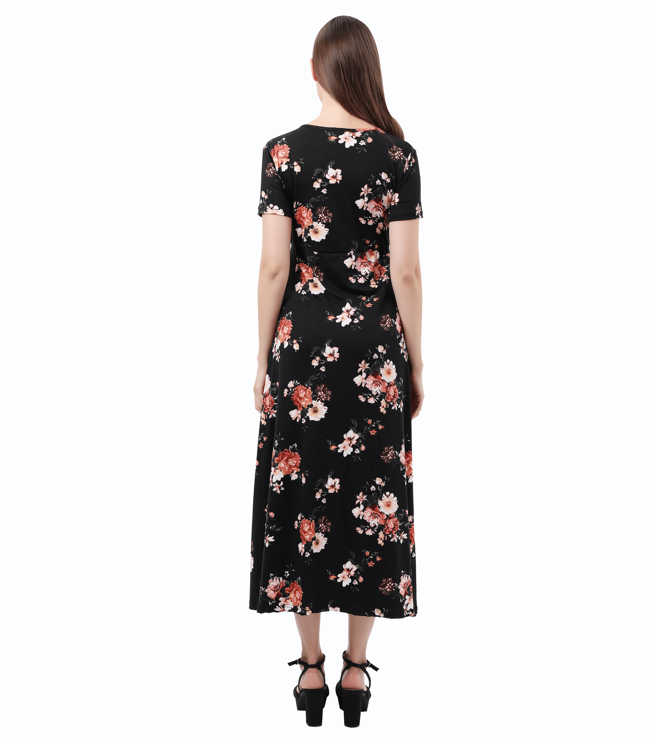 Floral Hi-Low Maternity Maxi Dress