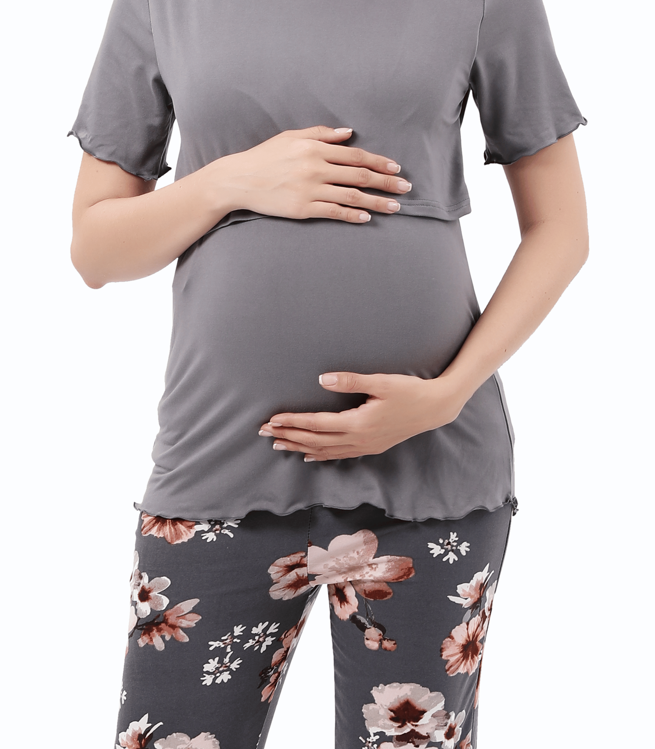 Bump Friendly Nursing Pajama Set Colored