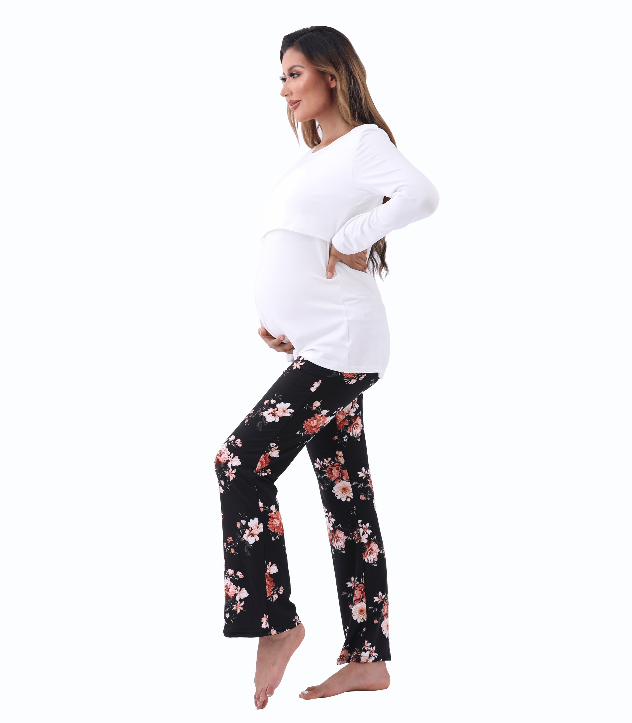 Long Sleeve Bump Friendly Nursing Pajama Set