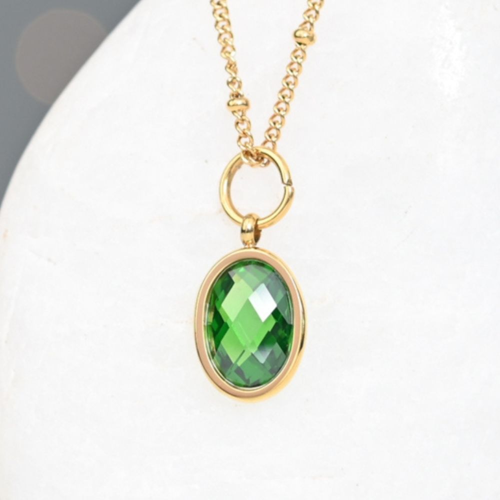 Birthstone Crystal Pendant Necklace
