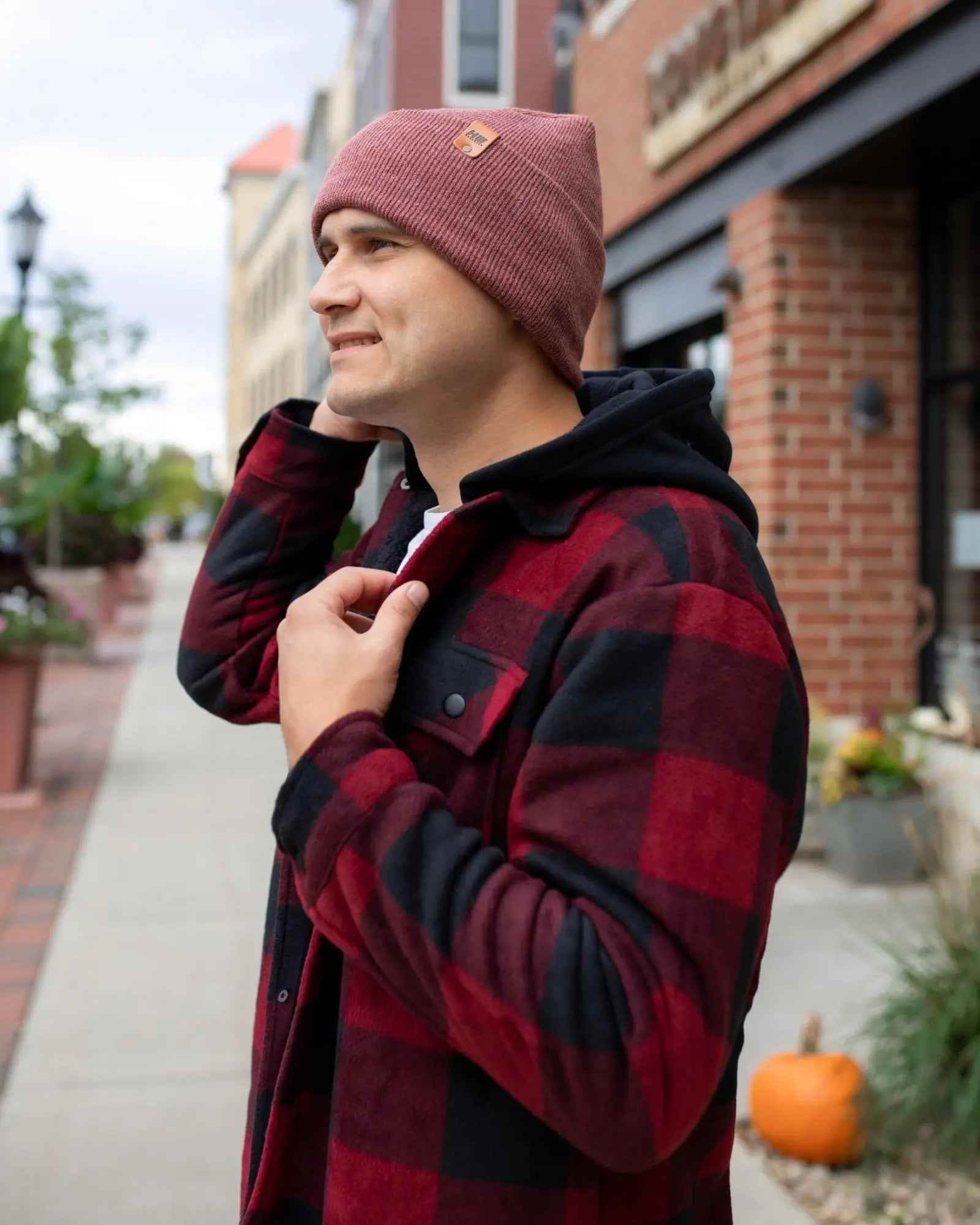 NEW HAAKWEAR H-Stitch Cuffed Beanie - Designed and Made in USA (Patented Design) - Rusty Burgundy