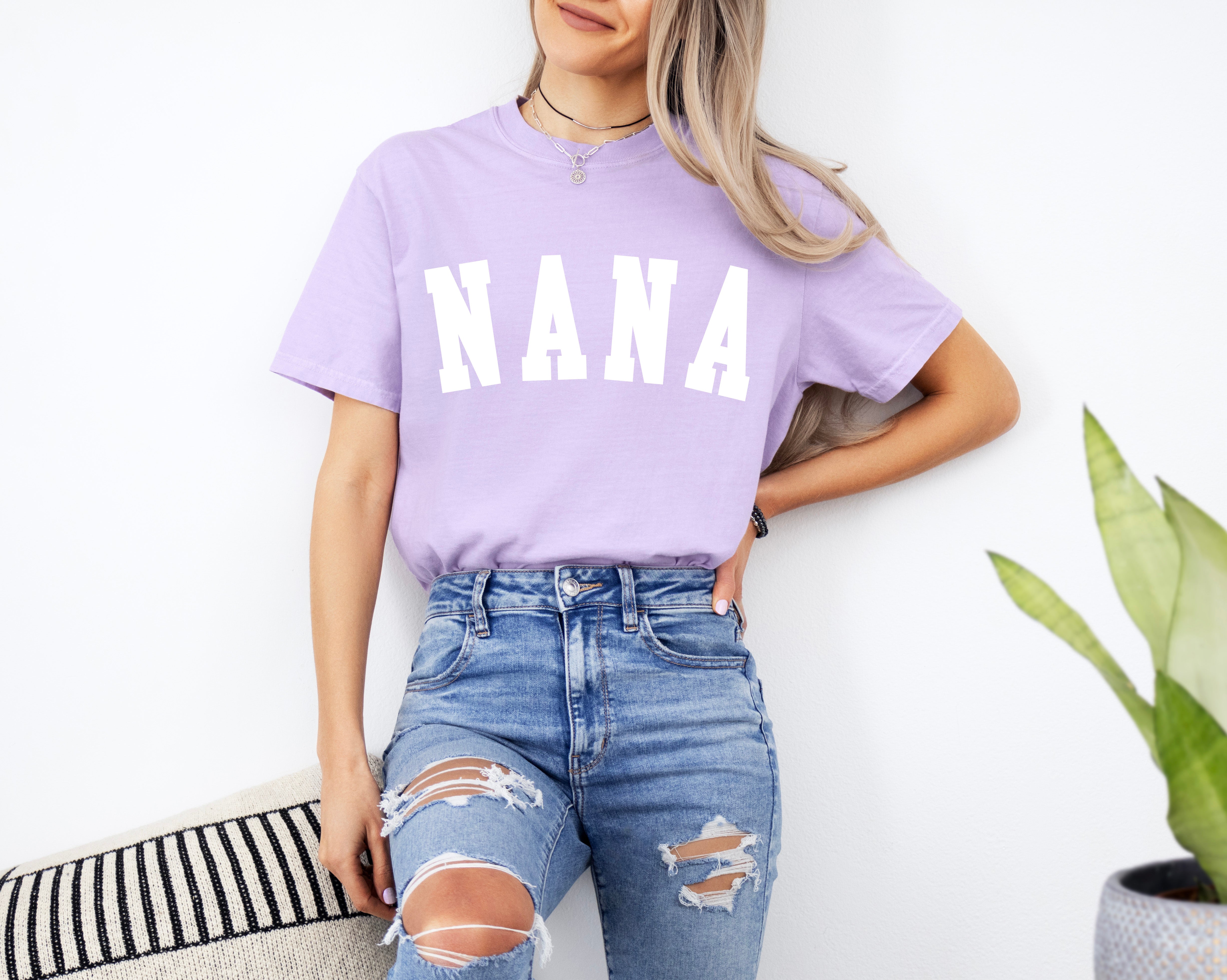 Nana Grandma Comfort Colors Garment Dyed T Shirt (Condensed font)