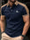 New European And American Men's Daily Casual Printing Lapel Short Sleeve