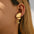 Color Retention Copper Plating 18K Real Gold Overlapping Design Double Layers Loving Heart Earrings