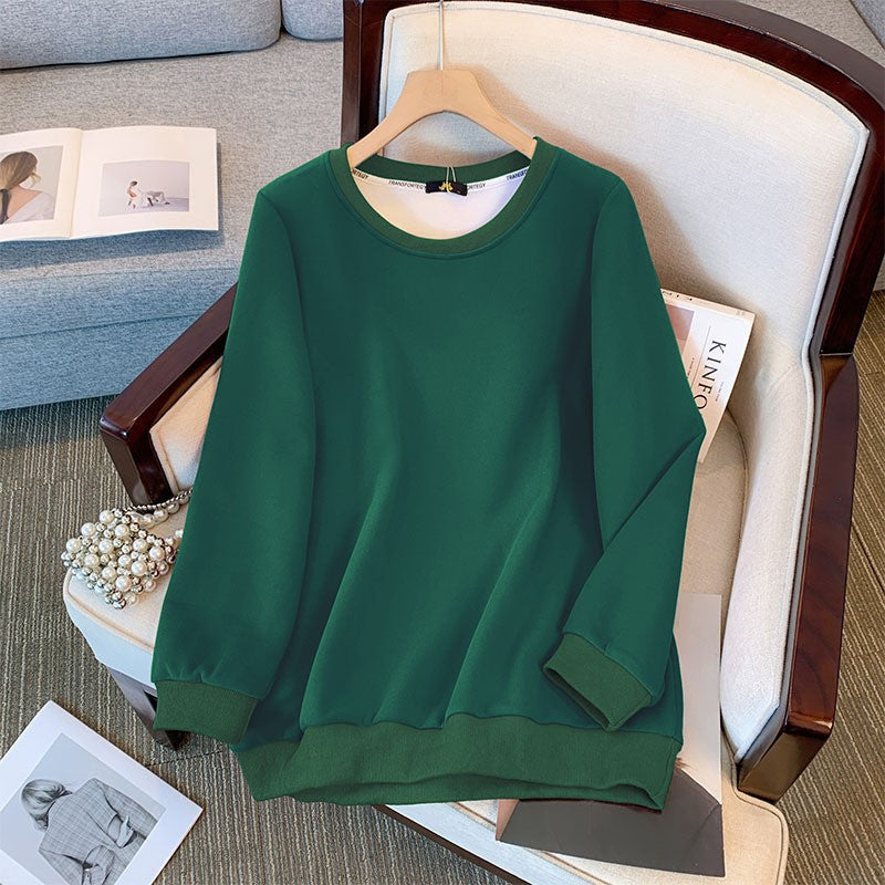 New Long Sleeve Sweater Solid Color Loose Top