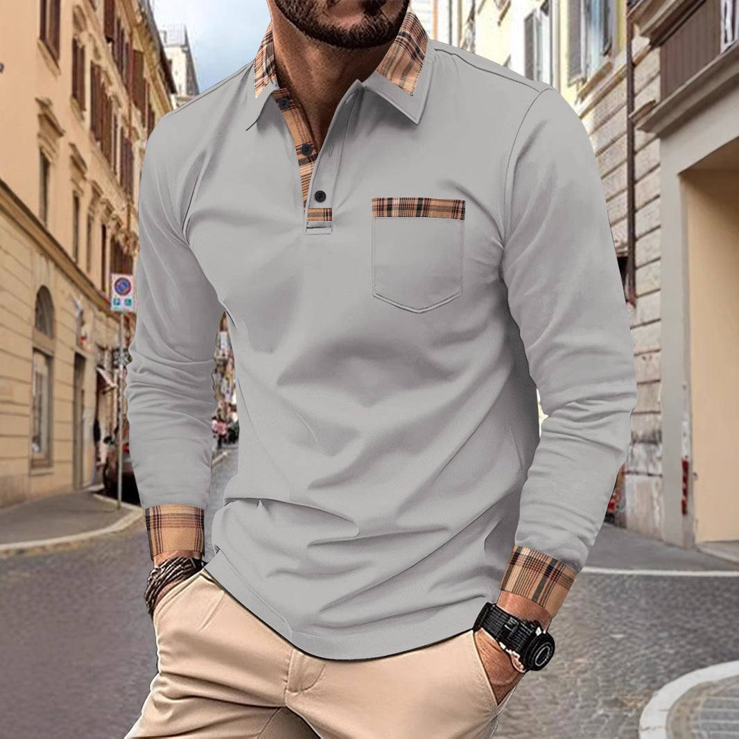 Men's Fashion Casual Solid Color Sports Polo Shirts