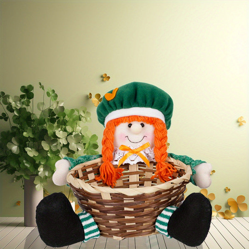 Irish St Patrick's Day Party Supplies Dwarf With Basket Doll Decoration
