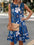 Women's Summer Floral Print Round Neck Vest Mid-length Sleeveless Dress