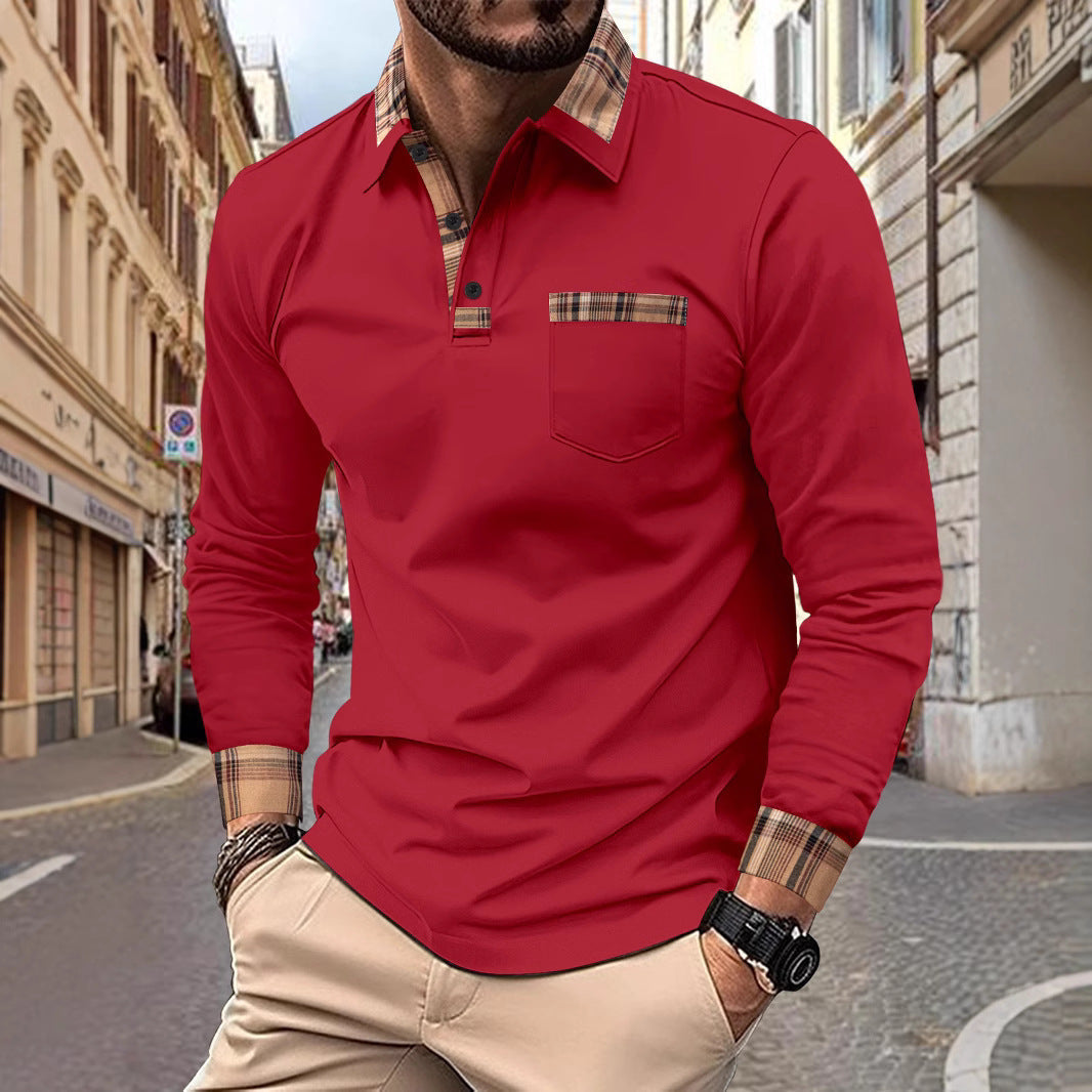 Men's Fashion Casual Solid Color Sports Polo Shirts