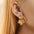 Color Retention Copper Plating 18K Real Gold Overlapping Design Double Layers Loving Heart Earrings