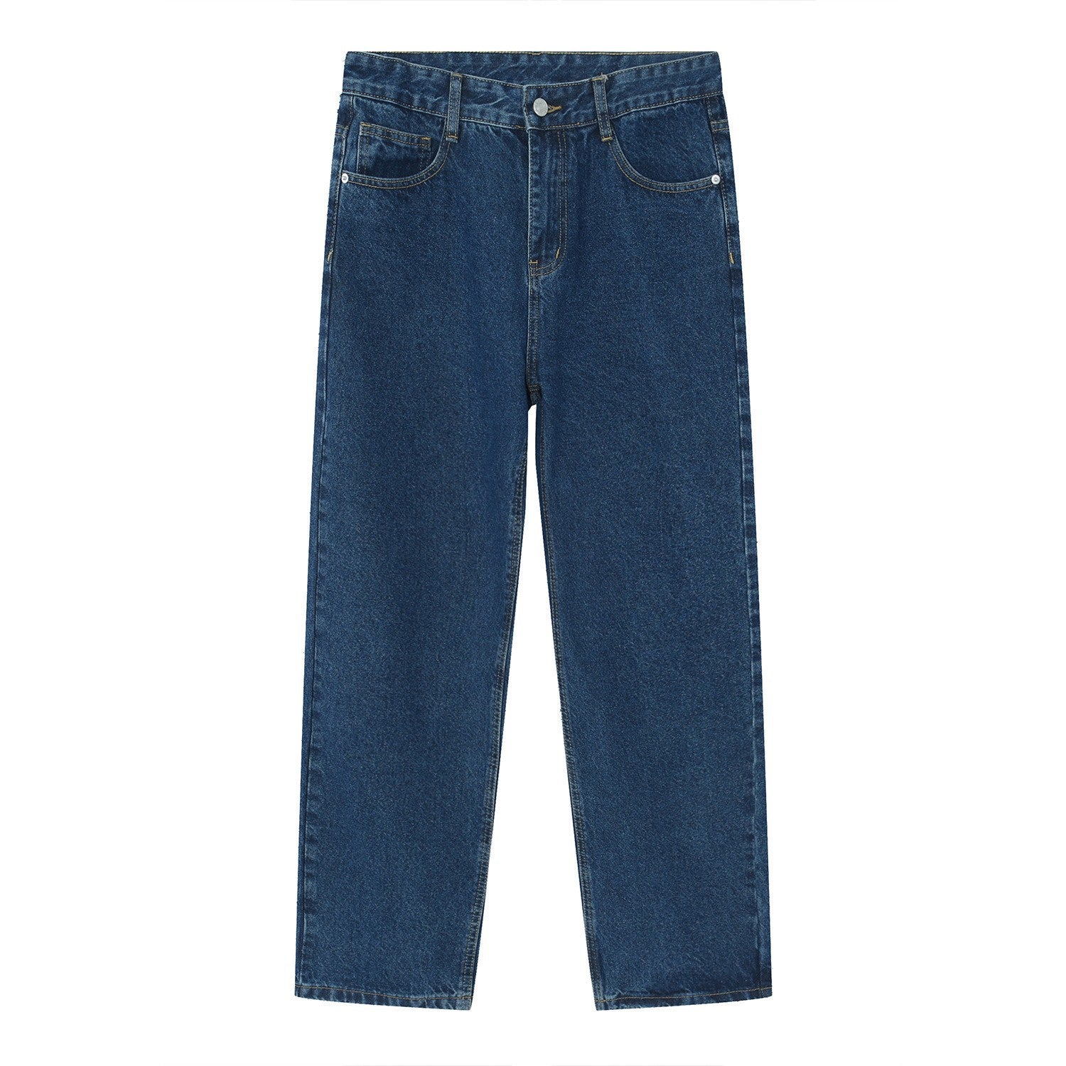 Black And White Basic Simple Jeans Men's Slim Trousers