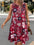 Women's Summer Floral Print Round Neck Vest Mid-length Sleeveless Dress