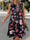Women's Summer Floral Print Round Neck Vest Mid-length Sleeveless Dress