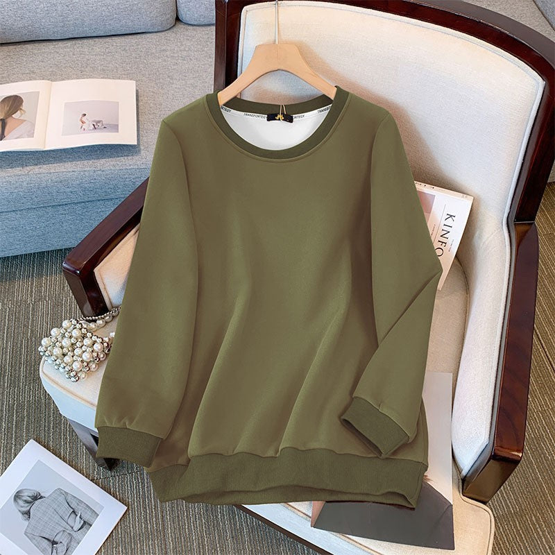 New Long Sleeve Sweater Solid Color Loose Top