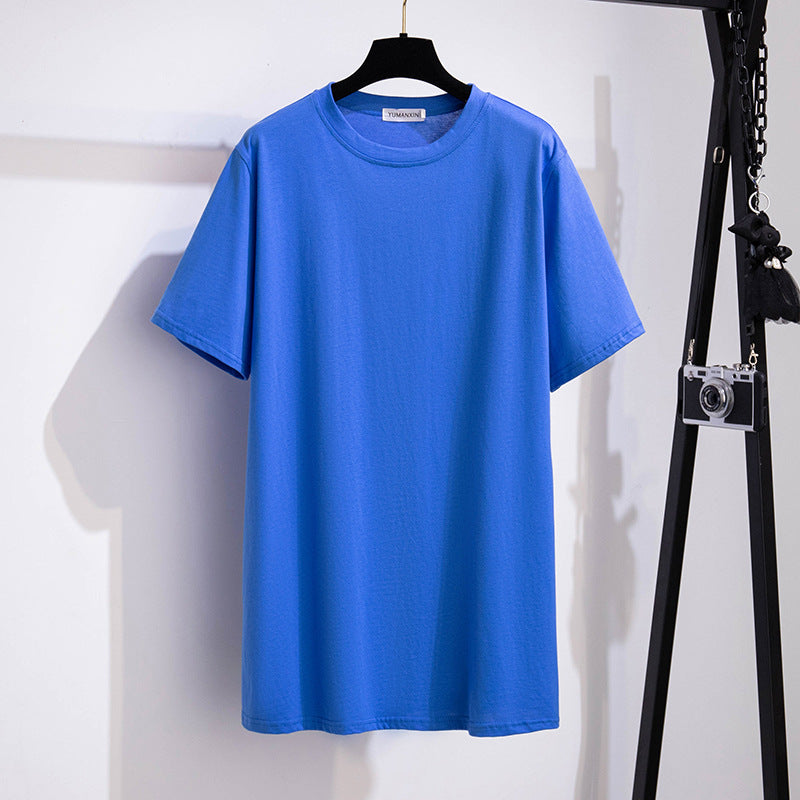 Extra Large Flattering Loose Mid-length Short-sleeved T-shirt For Women