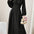 Stunning Textured Cross Tie Lantern Sleeve Midi Dress