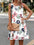 Women's Summer Floral Print Round Neck Vest Mid-length Sleeveless Dress