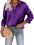 Women's Satin Top Long Sleeve Button Shirt Autumn