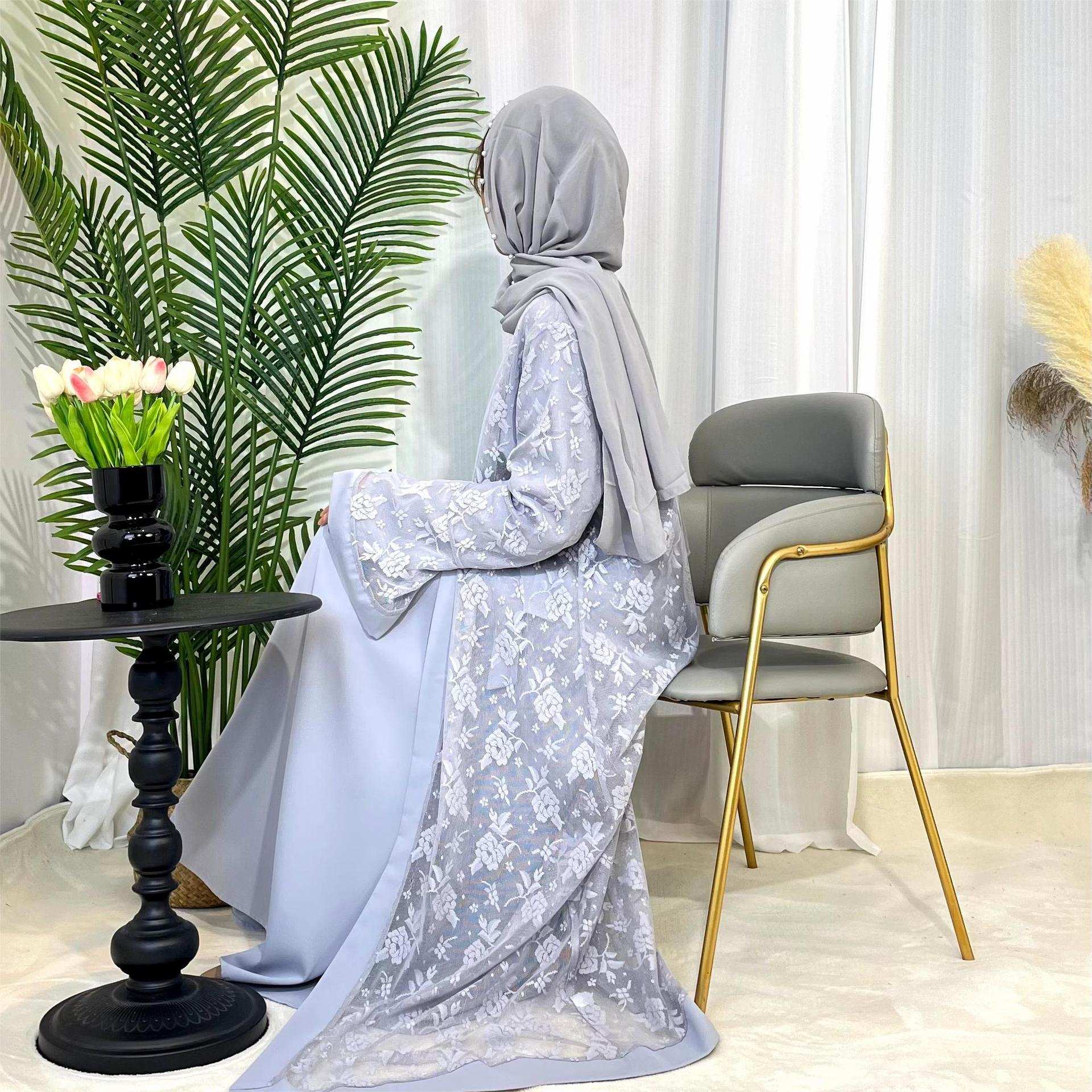 Muslim Fashion Women's Traditional Dress Lace Robe