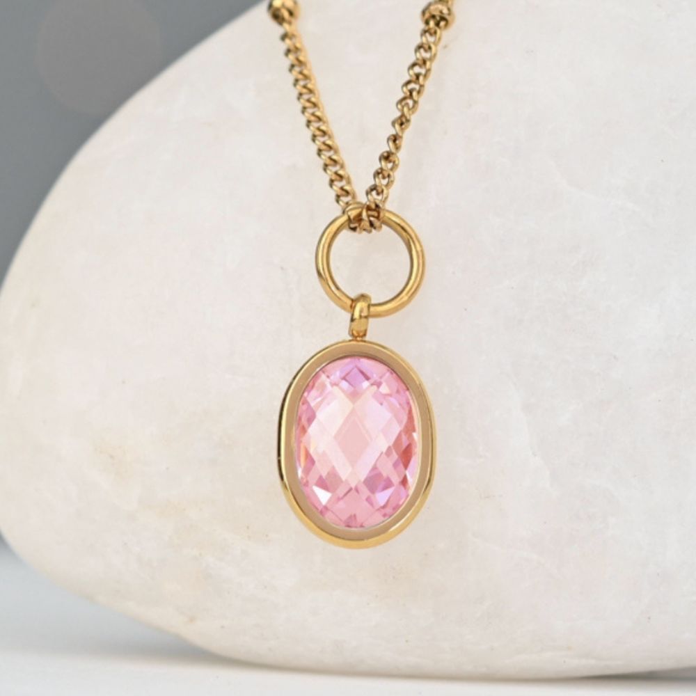 Birthstone Crystal Pendant Necklace