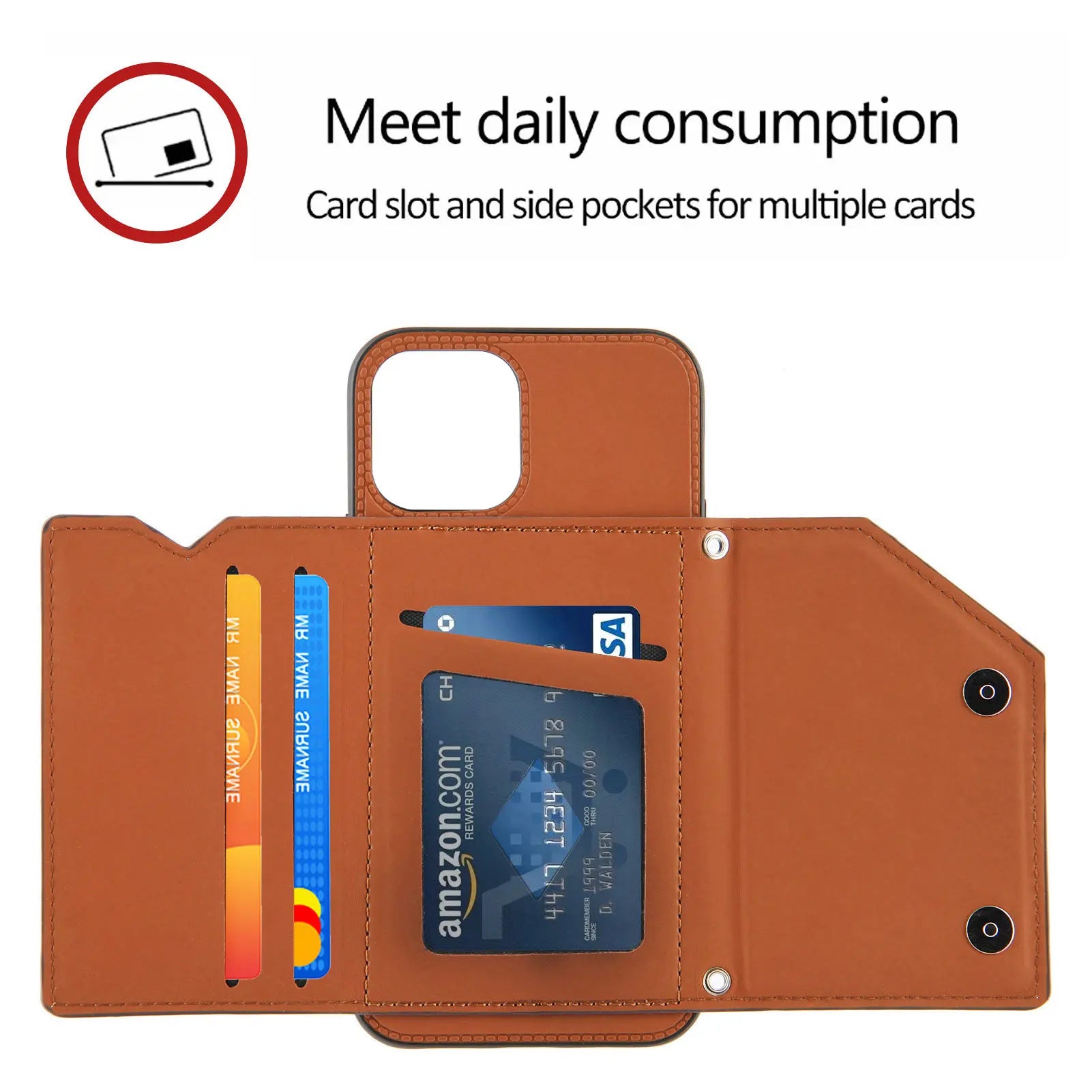 Lanyard Leather Phone Case for iPhone 13 12 11 Pro Max XS MAX XR X 7 8 Plus with Card Slot and Wallet Cover