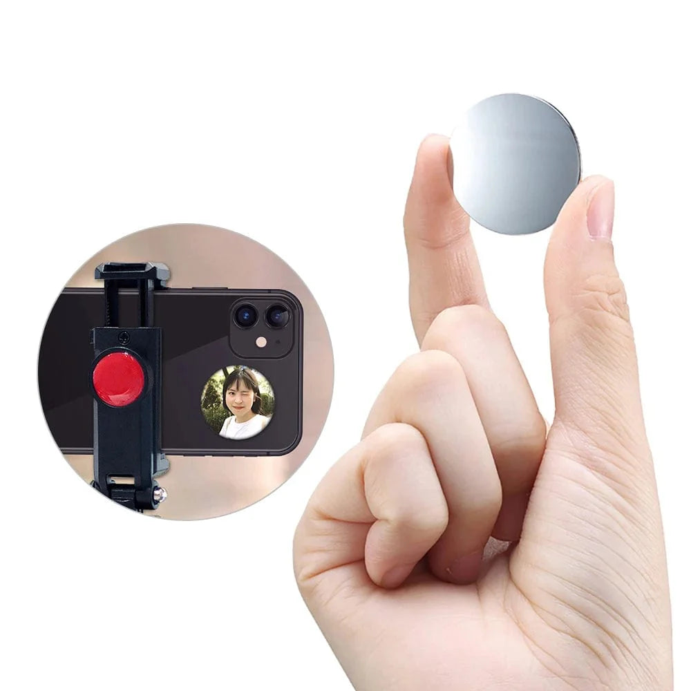 Compact Round Mirror for Smartphone Selfies and Vlogging