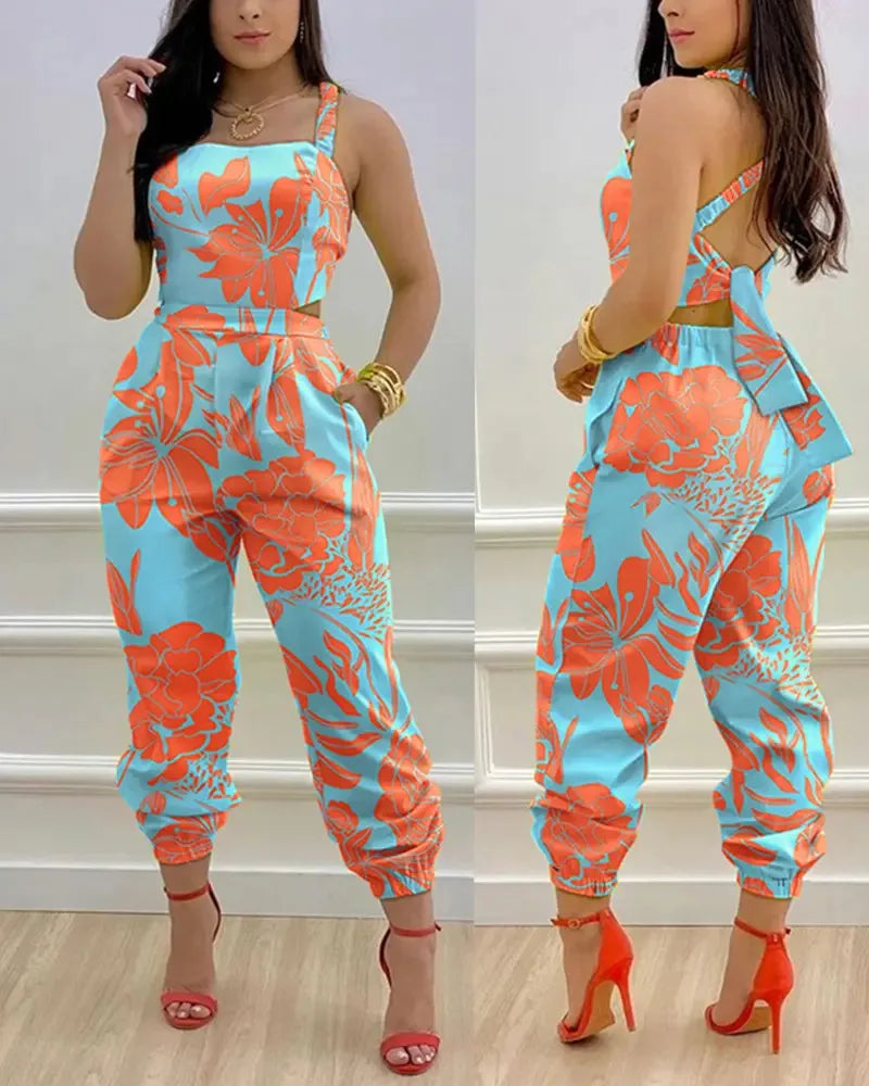 Elegant Summer Fashion Jumpsuit for Women - Shoulder Straps
