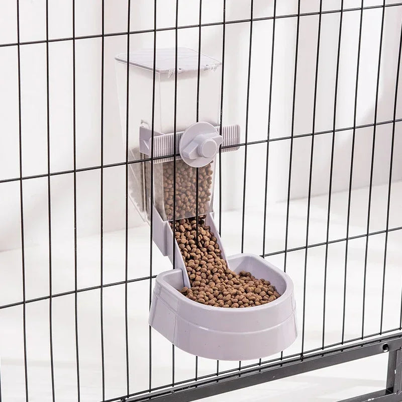 Pet Feeding Product For Puppy Cats Rabbit Birds - Automatic Cage Hanging Bowl, Water Bottle, Food Container Dispenser