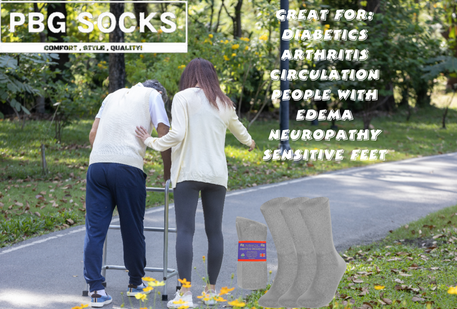 3-12 Pairs Health Circulatory Crew Cotton Diabetic Socks White 9-11 10-13 13-15